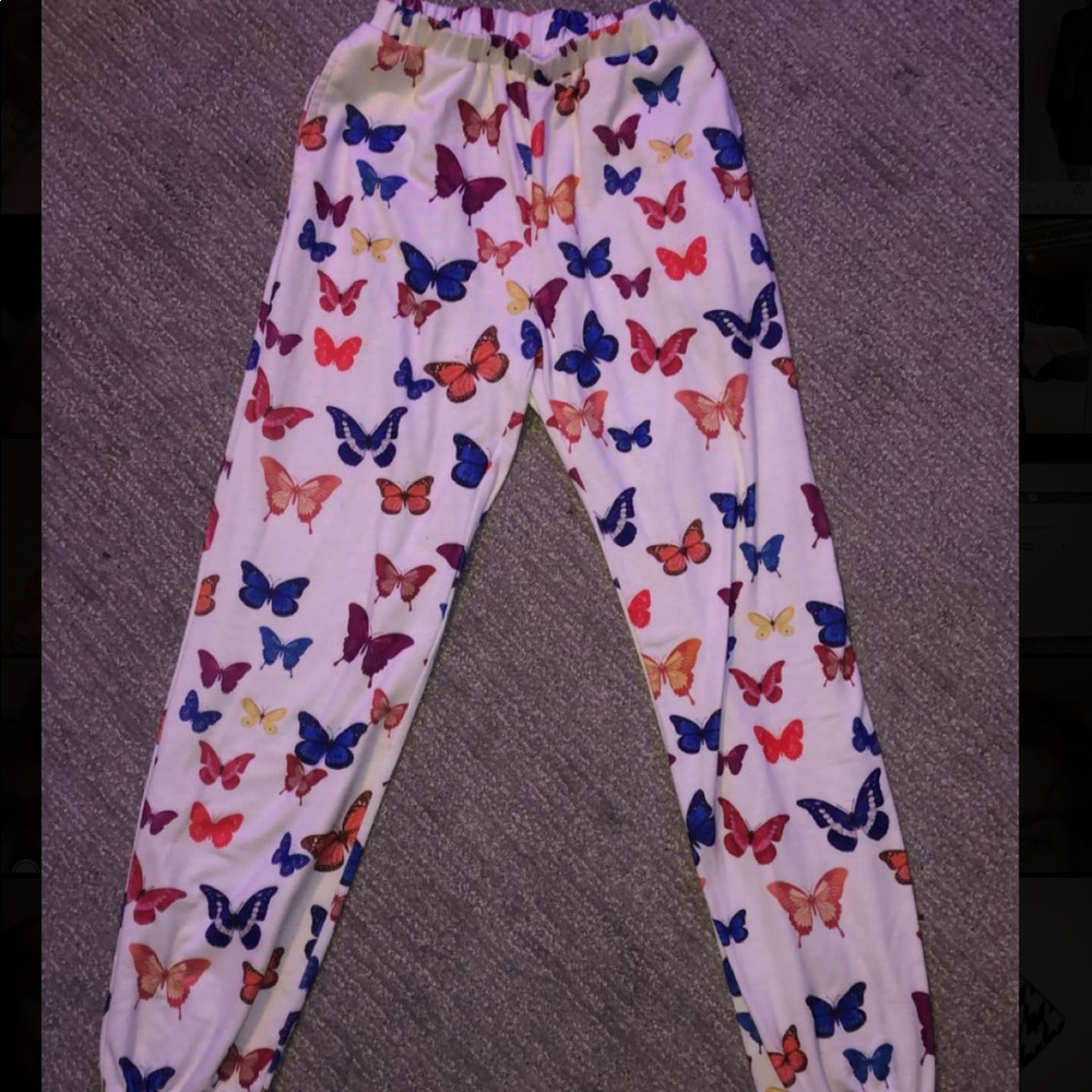 worn once!! butterfly sweatpants